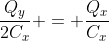 frac{Q_{y}}{2C_{x}} = frac{Q_{x}}{C_{x}}