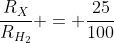 frac{R_{X}}{R_{H_{2}}} = frac{25}{100}
