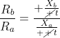 frac{R_b}{R_a}=frac{ frac{X_b}{cancel t}}{frac{X_a}{ cancel t}}