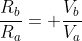 frac{R_b}{R_a}= frac{V_b}{V_a}