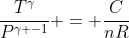 frac{T^gamma}{P^{gamma -1}} = frac{C}{nR}
