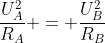 frac{U_{A}^{2}}{R_{A}} = frac{U_{B}^{2}}{R_{B}}