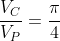 frac{V_C}{V_P}=frac{pi}{4}