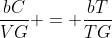 frac{bC}{VG} = frac{bT}{TG}