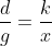 frac{d}{g}=frac{k}{x}