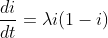 \frac{di}{dt}=\lambda i(1-i)