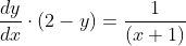\frac{dy}{dx}\cdot (2-y)=\frac{1}{(x+1)}
