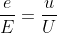 frac{e}{E}=frac{u}{U}