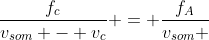 frac{f_{c}}{v_{som} - v_{c}} = frac{f_{A}}{v_{som} + v_{A}}