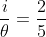 frac{i}{	heta}=frac{2}{5}