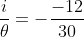 frac{i}{	heta}=-frac{-12}{30}