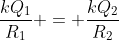 frac{kQ_{1}}{R_{1}} = frac{kQ_{2}}{R_{2}}