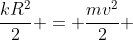 frac{kR^2}{2} = frac{mv^2}{2} + frac{k(2Rcos(	heta) - R)^2}{2}