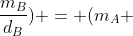 d(V_A+frac{m_B}{d_B}) = (m_{A} + m_B)