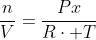 frac{n}{V}=frac{Px}{Rcdot T}