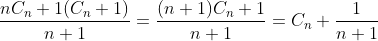 \frac{nC_n +1 (C_n+1)}{n+1} = \frac{(n+1)C_n+1}{n+1} = C_n+\frac{1}{n+1}
