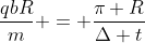 frac{qbR}{m} = frac{pi R}{Delta t}