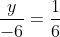 \frac{y}{-6}=\frac{1}{6}