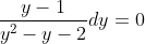 \int \frac{3+x}{x\left ( x+2 \right )}dx\, +\, \int \frac{y-1}{y^{2}-y-2}dy=0