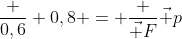 frac {0,6} {0,8} = frac {vec F}{vec p}