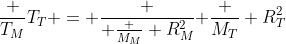 frac {T_M}{T_T} = frac { frac {M_M} {R_M^2}}{ frac {M_T} {R_T^2}}