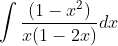\int \frac{\left(1-x^{2}\right)}{x(1-2 x)} d x