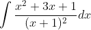 \int \frac{x^{2}+3 x+1}{(x+1)^{2}} d x