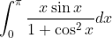 \int_{0}^{\pi} \frac{x \sin x}{1+\cos ^{2} x} d x