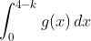 \int_0^{4-k}g(x)\,dx