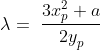 \lambda=\ \frac{3x_p^2+a}{​{2y}_p}
