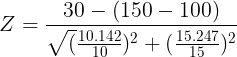 gif.latex?\large&space;Z=\frac{30-(150-1