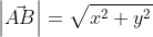 \left |\vec{AB} \right |=\sqrt{x^{2}+y^{2}}