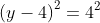 left(x-left(-3ight)ight)^2+left(y-4ight)^2=4^2