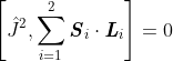 \left[\hat{J}^2,\sum_{i=1}^2\boldsymbol{\mathit{S}}_i\cdot\boldsymbol{\mathit{L}}_i\right]=0
