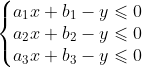 \left\{\begin{matrix} a_{1}x+b_{1}-y\leqslant 0\\ a_{2}x+b_{2}-y\leqslant 0\\ a_{3}x+b_{3}-y\leqslant 0 \end{matrix}\right.