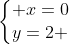 left{egin{matrix} x=0\y=2 end{matrix}ight.