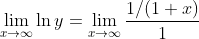 lim In y = 1/(1+1) lim 1400 1