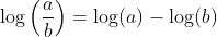 \log\left(\frac{a}{b} \right )=\log(a)-\log(b)