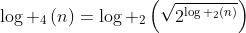 log _4left(night)=log _2left(sqrt{2^{log _2left(night)}}ight)