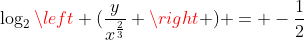 log_{2}left (frac{y}{x^{frac{2}{3}}} right ) = -frac{1}{2}