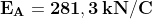 \dpi{100} \mathbf{E_{A}=281,3\,kN/C}