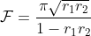 \mathcal{F} = \frac{\pi \sqrt{r_1 r_2}}{1 - r_1 r_2}