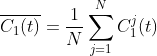 \overline{C_{1}(t)}=\frac{1}{N}\sum_{j=1}^{N}C_{1}^{j}(t)