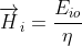 \overrightarrow{H}_{i}=\frac{E_{io}}{\eta _{1}}\ e^{-\gamma _{1}z}\ \overrightarrow{a}_{y}