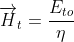 \overrightarrow{H}_{t}=\frac{E_{to}}{\eta _{2}}\ e^{-\gamma _{2}z}\ \overrightarrow{a}_{y}