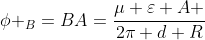 phi _B=BA=frac{mu varepsilon A }{2pi d R}