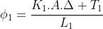 phi_1=frac{K_1.A.Delta T_1}{L_1}