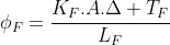 phi_F=frac{K_F.A.Delta T_F}{L_F}
