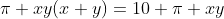 pi xy(x+y)=10 pi xy