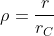 ho=frac{r}{r_{C}}